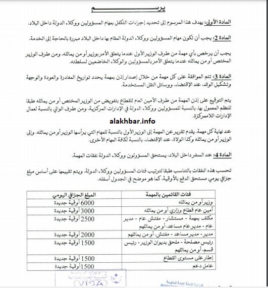 مرسوم جديد بالتعويضات المقررة للمبتعثين في مهام حكومية