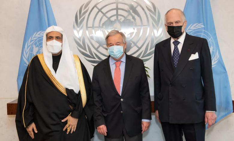 الامين العام للأمم المتحدة يستقبل رئيس هيئة علماء المسلمين 