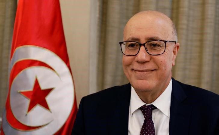 مروان عباسي محافظ البنك المركزي التونسي خلال مؤتمر صحفي 20فبراير 2022 /رويترز