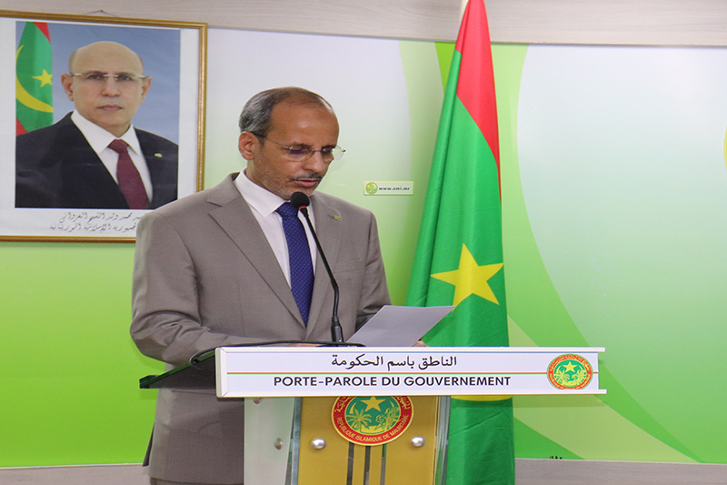 الناطق باسم الحكومة الموريتانية خلال تعليقه على نتائج مجلس الوزراء، مساء اليوم الأربعاء،